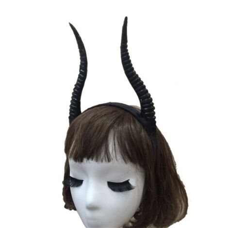 Halloween Women Girls Simulation Antelope Long Horn Cosplay Headwear DIY Headband Party Props (1/5)