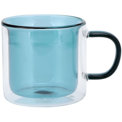 250ml DoubleLayer Mug HeatResistant Cylindrical Transparent Cup for Milk Coffee Home(Light Green ) (1/5)