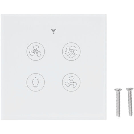 Intelligent Wifi Fan Light Switch Support RF Remote Control Voice Control 100‑250V White (1/5)