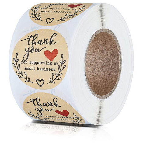 1 inch Thank You for Supporting My Small Business Stickers Classy Retro Sticker for Bags Boxes (1/5)