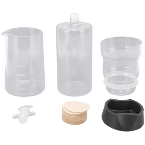 Coffee Drip Pot 400ml Reusable High Borosilicate Glass Detachable Adjustable Transparent Ice Coffee Drip Pot (1/5)