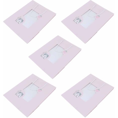 5Pcs Paper Bag Unique Cartoon Portable Shopping Tote Presents Bag for Gift GivingStrawberry Pattern