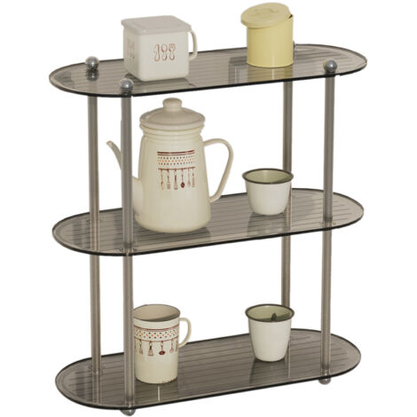 Decorative Display Table Shelf Simple 3 Layers Detachable Desktop Organization Rack for Bedroom Bathroom Grey (1/5)