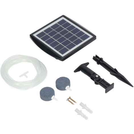 Solar Water Air Pump 2W 6V Waterproof Dual Mode Shock Resistant Portable Aquarium Oxygen Pump for Outdoor Fish Tanks