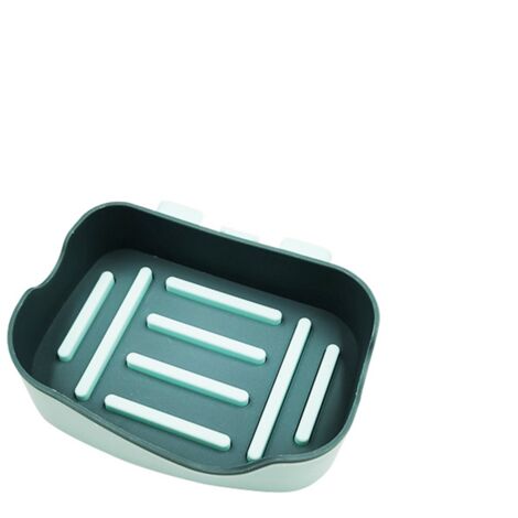 Bathroom Soap Dish Wall Mounted Plastic Soap Storage Plate Tray Organization Bathroom Accessories Light Blue (1/2)