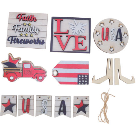 Independence Day Wooden Decoration Beautifully Designed Vibrant Colour Sturdy Patriotic Tray Wooden Ornament Type 2 (1/5)