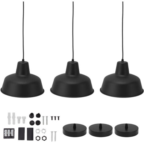 3 Set Modern Pendant Light Farmhouse Pendant Light Mini Adjustable Rope Hanging Lighting Fixture for Sinks Bars Restaurants 110‑240V Large Size (1/5)