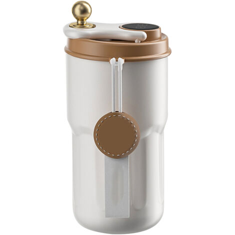 Insulated Coffee Mug Reusable Stainless Steel Insulated Tumbler Travel Cup for Ice Drinks Hot Beverage Brown (1/5)