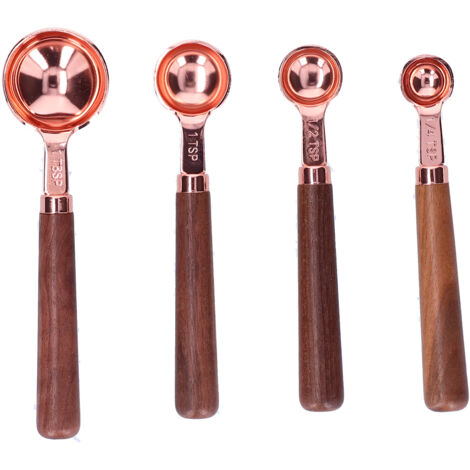 4pcs Rose Gold Measuring Cup with Scale Stainless Steel Measuring Spoon for Home KitchenSmall (1/5)