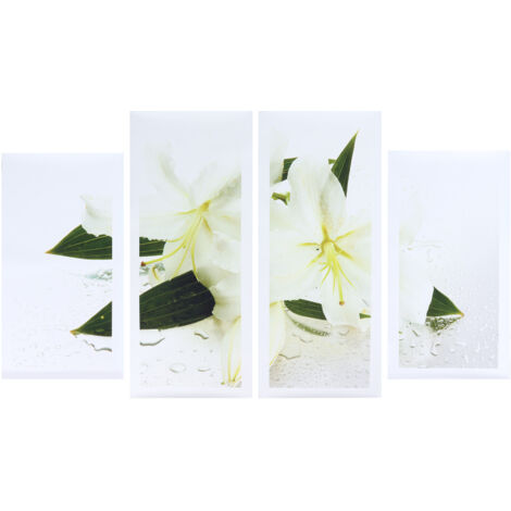 4Pcs Flower Wall Art Frameless Decorative Painting Artwork Home Office Hall Decoration (1/5)