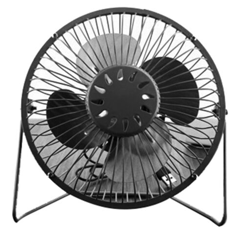 4 Inch Mini Desktop Fan USB Charging Metal Personal Small Air Circulator Cooling Fan Black (1/5)