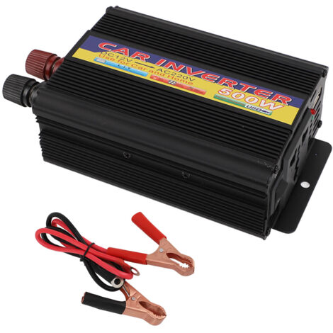 500W Car Inverter 12V DC to 110V 220V AC Power Inverter with Work Indicator Light Switch Button Voltage Current Temperature Islanding Protection (1/5)