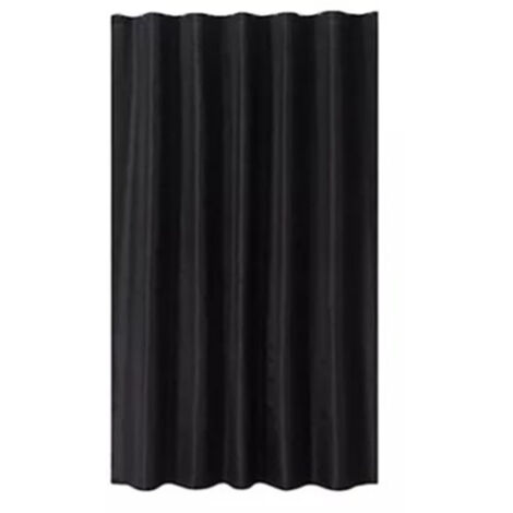 Pure Black Shower Curtain Thickened Waterproof Polyester Fabric Shower Curtain for Bathroom 200x200cm (1/5)