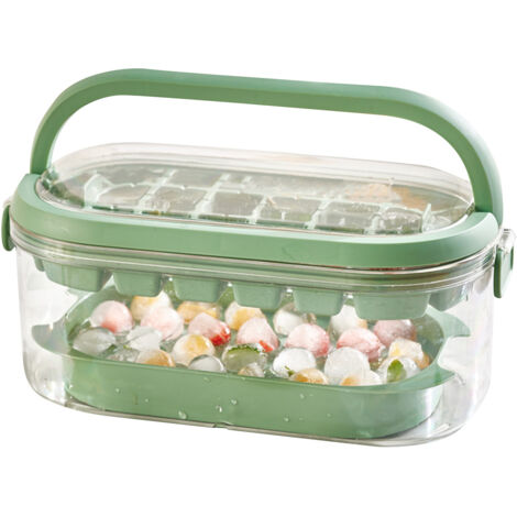 Ice Cube Mold Tray Refrigerator Frozen Box 2 Layer 54 Grid Outdoor Portable Large Capacity Green (1/5)