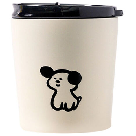 Insulated Cup Vacuum with Lid Frosted Stainless Steel Small Accompanying Thermal for Coffee Water Cute Puppy Pattern 240ml (1/5)