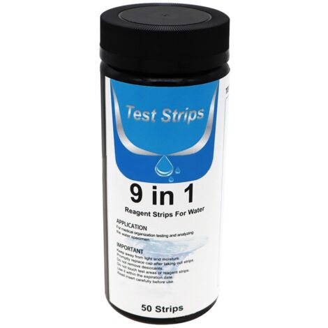 9 in 1 Portable Pool Water Test Strips 50 Domestic Water Purity Fast Test Strips for Drinking Aquariums Swimming Pools (1/5)