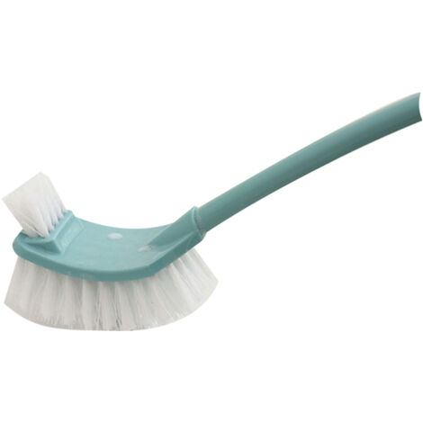 Toilet Brush Set Plastic Double Sided Brush Head Toilet Scrubber Holder Set for Home Hotel Bedroom Blue (1/5)