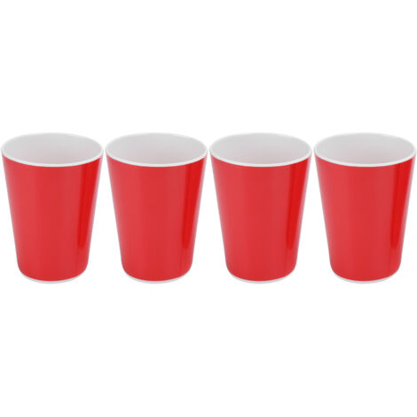 4PCS Imitation Ceramic Water Cup Drinking Mug for Office Home Bar Restaurant SuppliesRed (1/5)