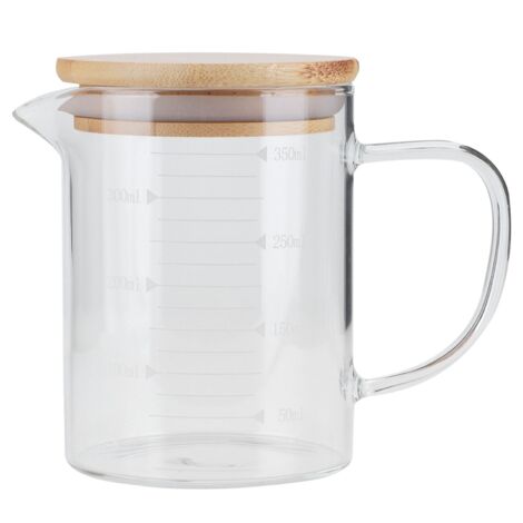 Borosilicate Glass Measuring Cup with Lid HeatResistant Mug for Hotel Restaurant Home(350ml ) (1/5)