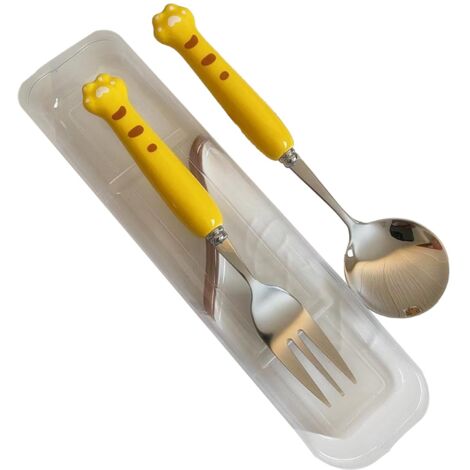 Cartoon Fork Spoon Cute Kids Cutlery Set Durable Stainless Steel Utensils Set for Home Kindergarten Camping