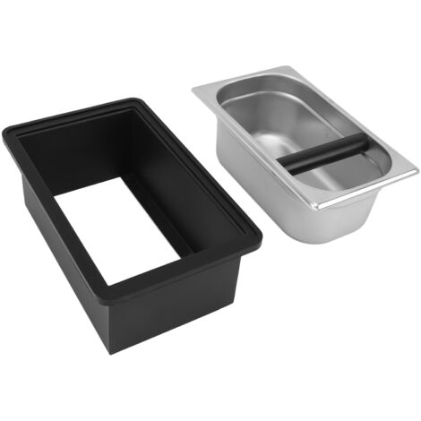 Coffee Knock Box Stainless Steel Plastic Removable Coffee Ground Container with Knock Bar for Home Cafe (1/5)