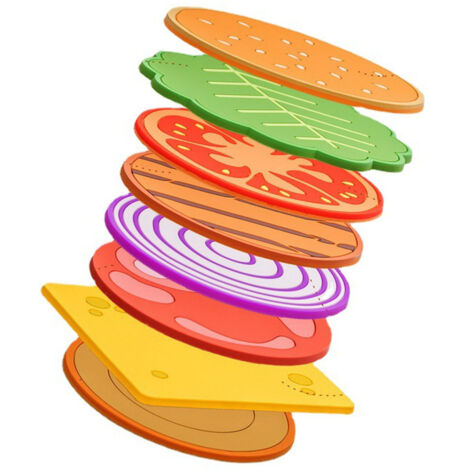 8pcs Waterproof Coasters Oilproof Heat Insulation Cute Pattern PVC Coaster for Restaurant Household (1/5)
