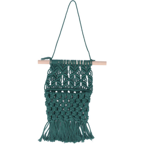 Cotton Woven Tapestry Home Hanging Decoration Tassel Wall Hanging Backdrop Tapestry Dark Green (1/5)