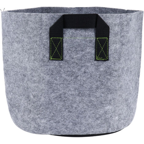 Plant Grow Bag with Handles Non‑Woven Fabrics Vegetable Flowers Planting Bag Pot Gray+Black7 Gallon (1/5)