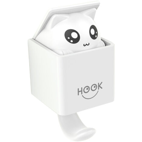 Coat Hooks Wall Mounted Cute Cat Hooks Wall Hooks for Coat Scarf Hat Towel Bag Home Decoration (1/5)