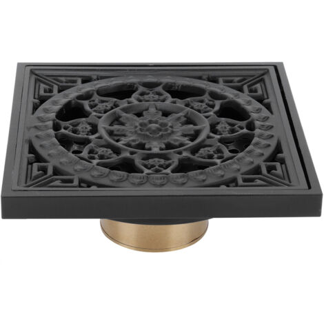 Floor Drain Insectproof Odorresistant Copper Floor Drain for Family Hotel Kitchens Bathrooms Black (1/5)