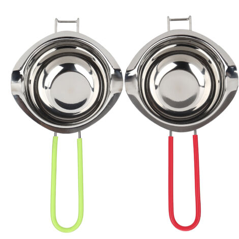 2PCS 400ml Stainless Steel Melting Pot Cookware Tool for Butter Chocolate Cheese Kitchen Supplies(Green Red ) (1/5)