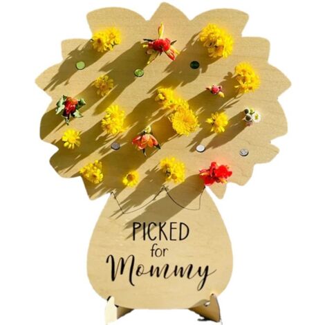 Mother's Day DIY Wooden Flower Bouquet Board Pick Flower Stand Gift for Mom Flowers Not Included (1/5)