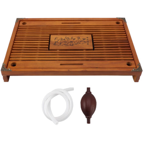 Simple Tea Tray Drawer Type Wooden Drainage Water Storage Gongfu Tea Table Set for Home Orange (1/5)