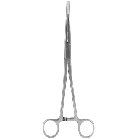 22cm/8.7in Haemostatic Hemostat Forceps Portable Stainless Steel Pliers Hair Tweezers for Livestock FishingCurved Tip (1/5)