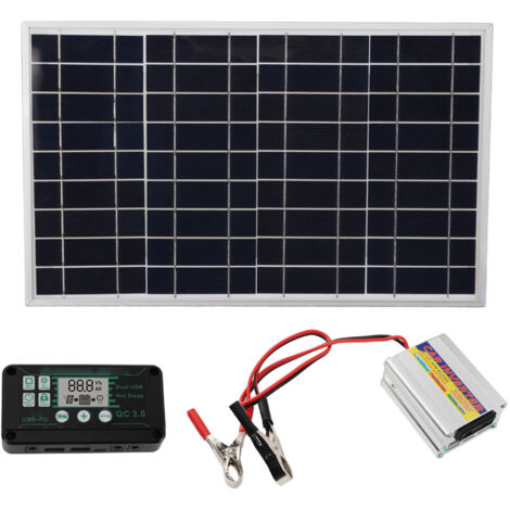 Solar Panel Kit 30W Solar Panel 220W MPPT Power Inverter Waterproof Controller for Power