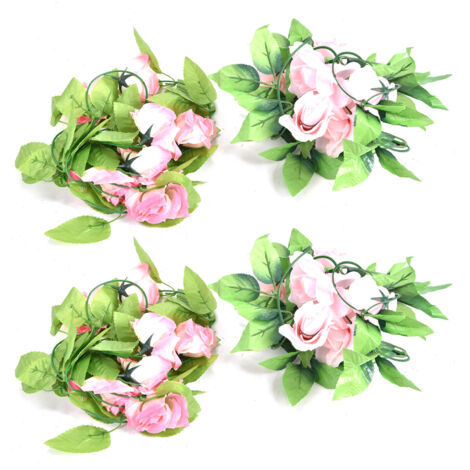 4Strips Artificial Roses Flower DIY Decorating Fake Flower for Wedding Garden Festival