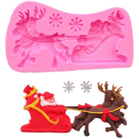 Christmas DIY Santa Claus Elk Pastel Silicone Molde Chocolate Fondant Mold Manualidades Decoration Baking Tool (1/5)