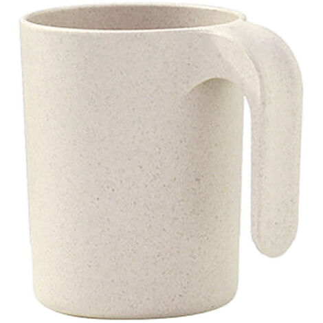 Toothbrush Cup Beige Large Capacity Portable Thickened Rugged Toothbrush Holder Cup with Handle for Bathroom (1/5)