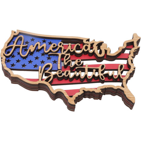 American Independence Day Decoration Boxwood Fine Workmanship American Flag Ornament for Living Room (1/5)