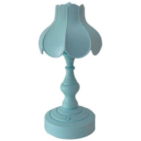 Desk Lamp Retro Lotus Leaf Ingenious Lovely 3 Light Sources Small Table Night Lamp for Girls Bedroom Light Blue (1/5)