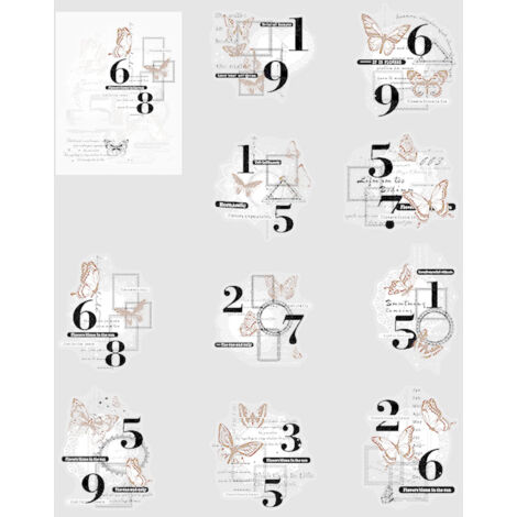10 Pieces Butterfly Retro Stickers PET Decals Decoration Materials for DIY Scrapbooking Photo Album Type 2 (1/5)