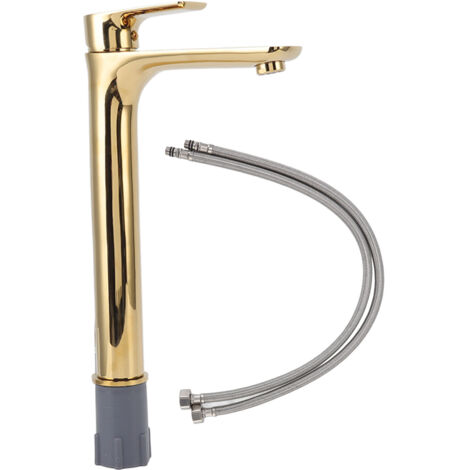 G1/2 Single Handle Bathroom Sink Faucet Brushed Gold Elegant Modern Design Anti Rust Finish (1/5)