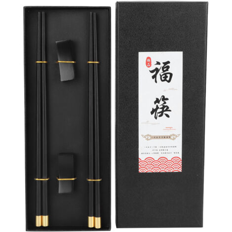Chinese Style Chopsticks Set Household Tableware Cutlery for Home Hotel Restaurant Gift2 Pair with Chopstick Holder (1/5)