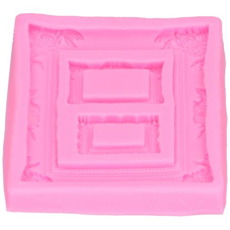 Silicone Mold Retro Photo Frame Picture Frame Fondant Cake Decoration Tool Chocolate Clay MoldPink (1/5)