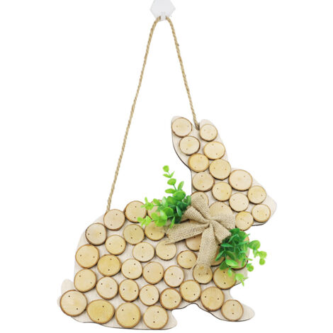 Easter Door Decoration Wooden Bunny Door Hanger Wall Hanging Sign for Home Garden Porch Decor (1/5)