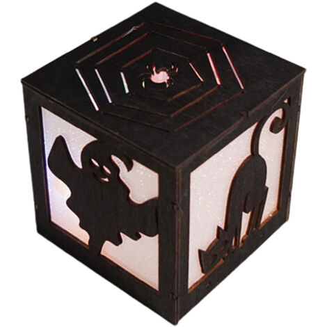 Halloween Decoration Lights Wooden Pumpkin Ghost Witch Lanterns Halloween Home Party Holiday Decor (1/5)