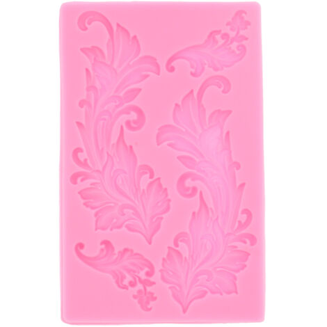 Embossed Silicone Mold Tree Leaf Pattern Chocolate Cake Mold for Home Kitchen BakeryPink (1/5)