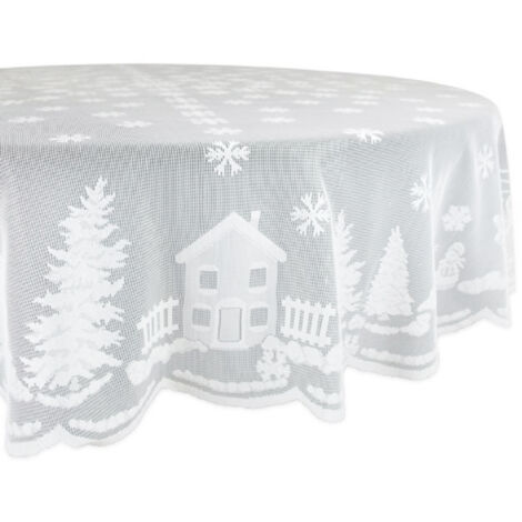 Vintage Lace Christmas Tablecloth Lace Decorative Table Cloth Xmas Decorations (1/5)