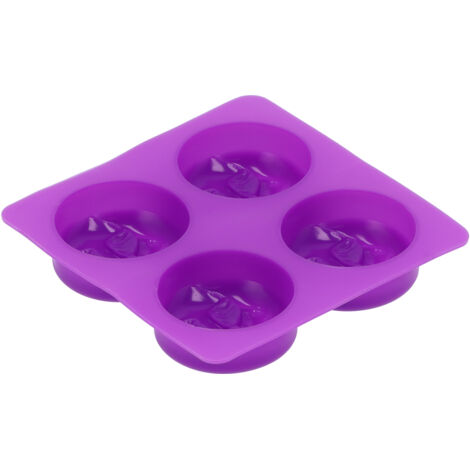 4Grid Round Moon Face Mold Silicone DIY Moon Shape HandMade Soap Mold for Home Kitchen (1/5)
