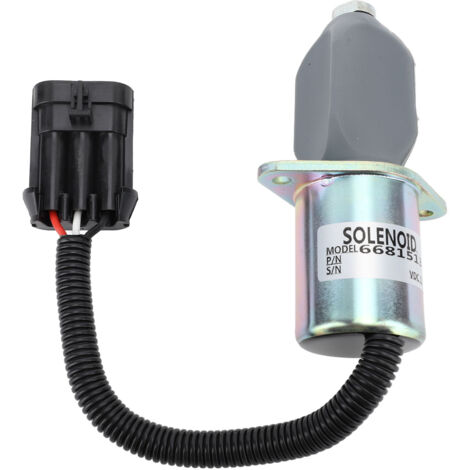 12V Fuel Shut Down Solenoid 6681513 Accurate Anti Interference Generator Fuel Cut Off Solenoid Valve for Replacement
